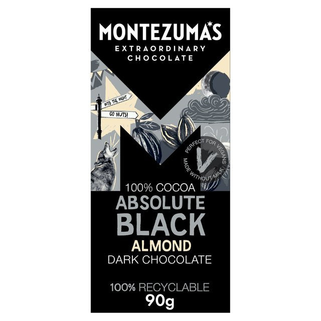 Montezuma's Absolute Black with Almonds Bar Sweets M&S Title  