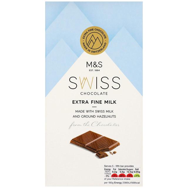 M&S Swiss Extra Fine Milk Chocolate with Ground Hazelnuts