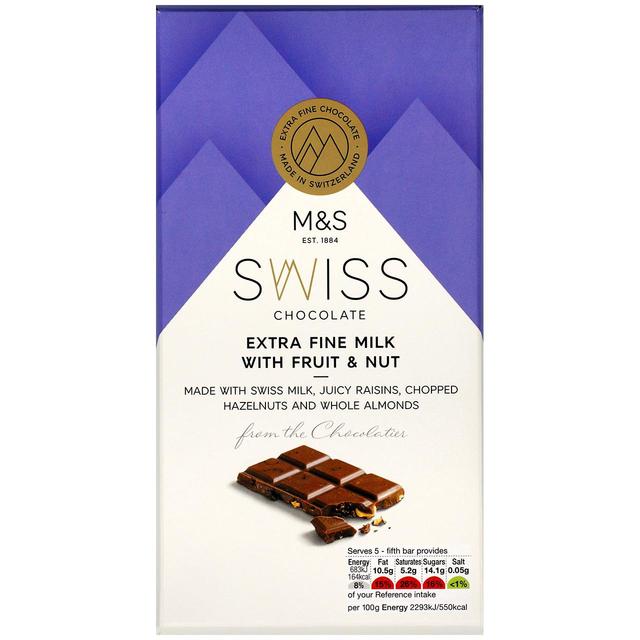 M&S Swiss Extra Fine Milk Chocolate with Fruit & Nut Food Cupboard M&S Title  