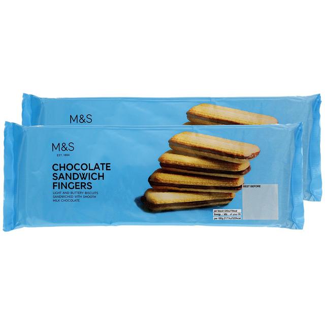 M&S Chocolate Sandwich Fingers Twin Pack Food Cupboard M&S Default Title  