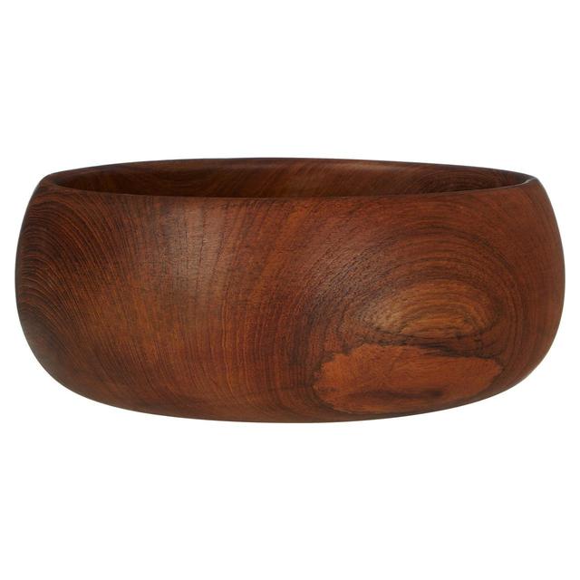 Rounded Teak Wood Serving Bowl