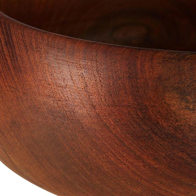 Rounded Teak Wood Serving Bowl