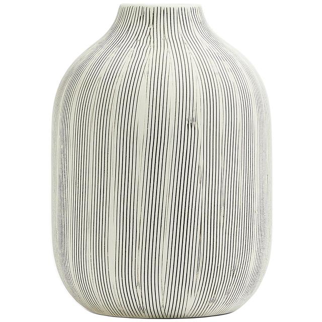 M&S Striped Linear Ceramic Flower Vase, Medium General Household M&S   