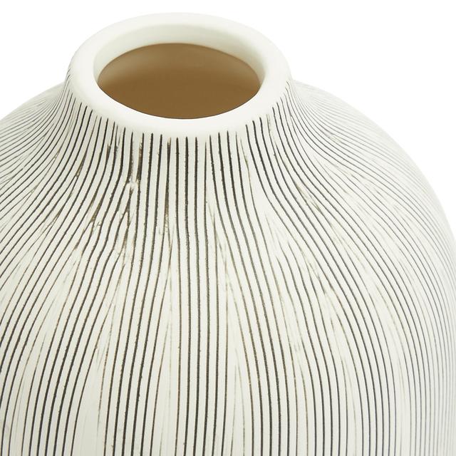 M&S Striped Linear Ceramic Flower Vase, Medium General Household M&S   