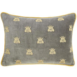 M&S Bumblebee Velvet Bolster Cushion, Grey 38X30cm Perfumes, Aftershaves & Gift Sets M&S Default Title  