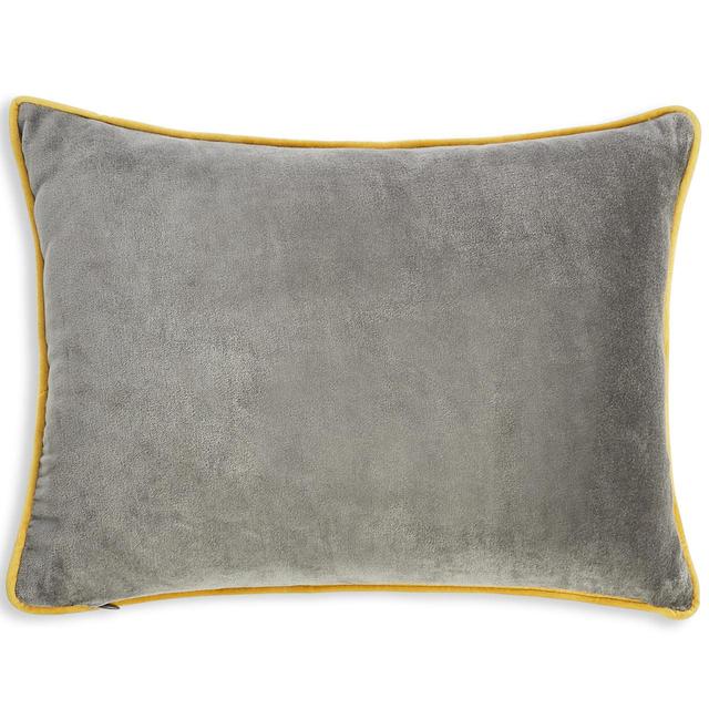 M&S Bumblebee Velvet Bolster Cushion, Grey 38X30cm