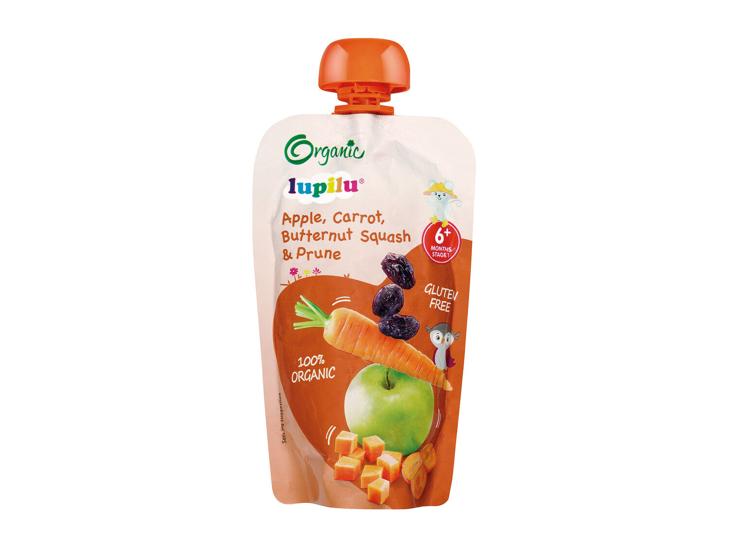 Lupilu Apple, Carrot, Butternut Squash & Prune Fruit & Veg Baby Pouch 6+ Months Food Cupboard Lidl   