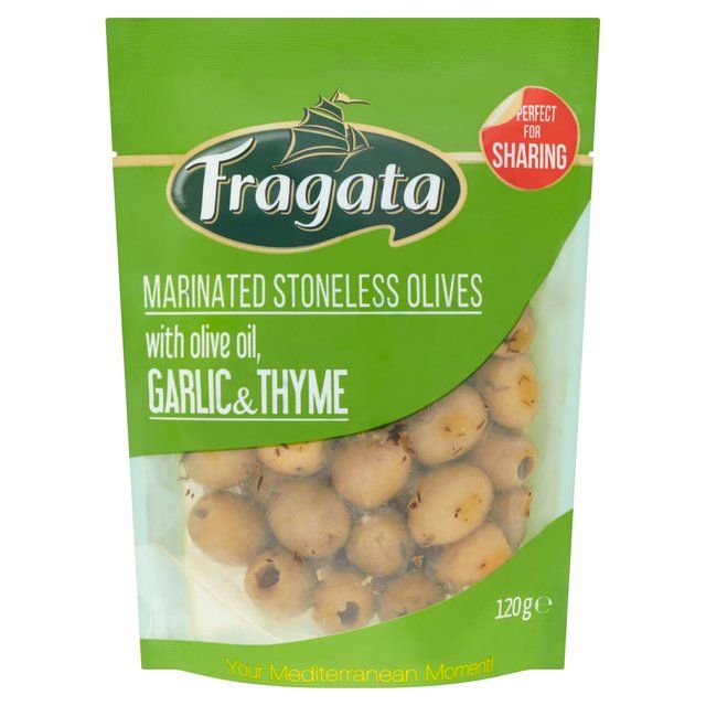 Fragata Marinated Pitted Green Olives with Garlic & Thyme