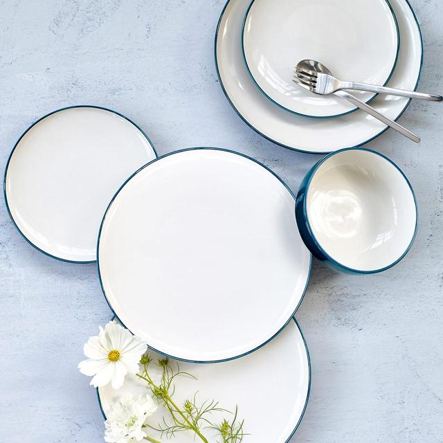 M&S Tribeca Teal Stoneware Dinner Set