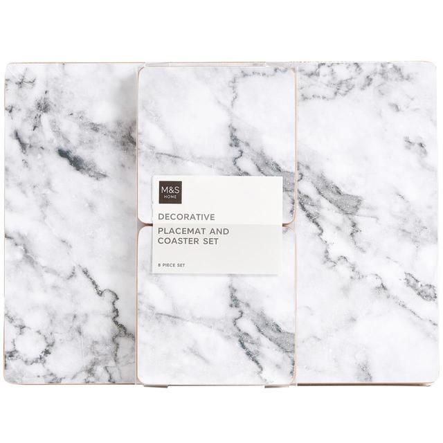 M&S Cork Back Placemats & Coasters, Marble