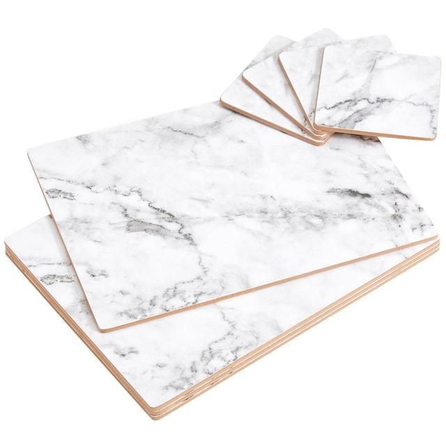 M&S Cork Back Placemats & Coasters, Marble