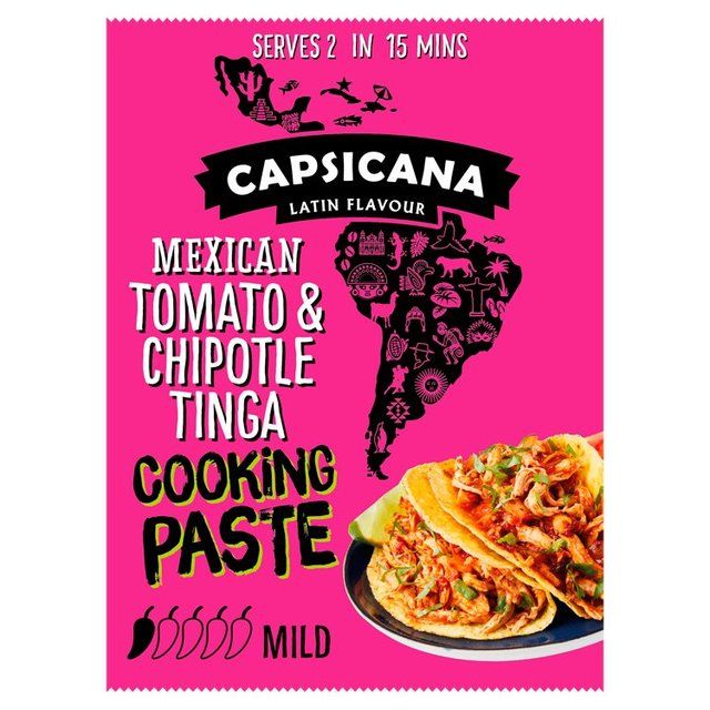 Capsicana Mexican Tomato Chipotle Tinga Fajita Cooking Paste Serves 2 Mild