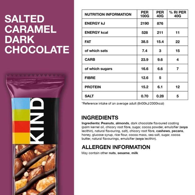 KIND Salted Caramel Dark Chocolate Snack Bar Free from M&S   