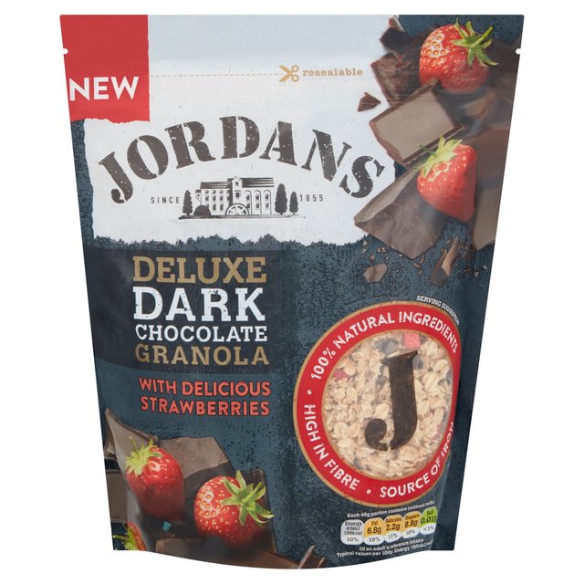 Jordans Deluxe Dark Chocolate & Strawberry Granola