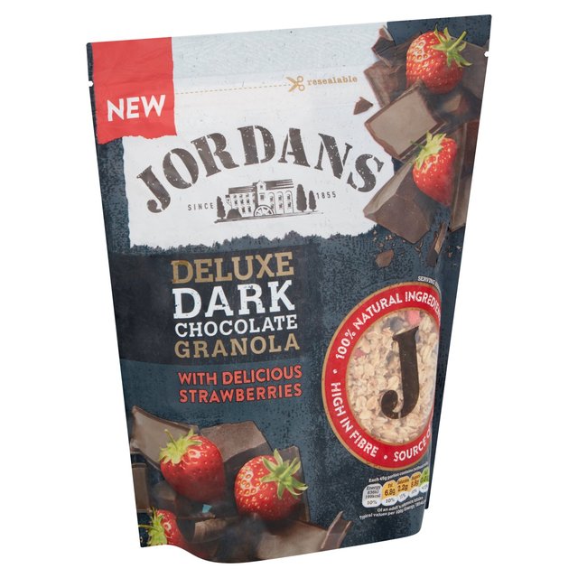 Jordans Deluxe Dark Chocolate & Strawberry Granola Cereals M&S   