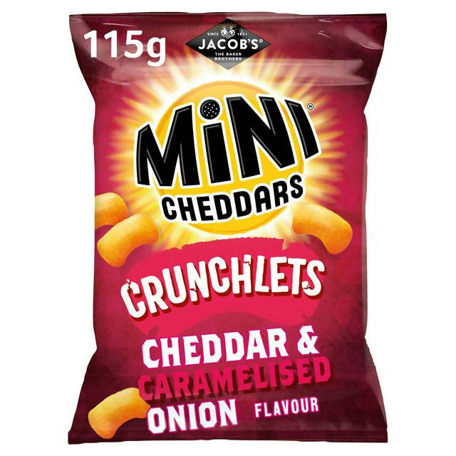 Jacob's Mini Cheddars Crunchlets Cheddar & Caramelised Onion Flavour 115g