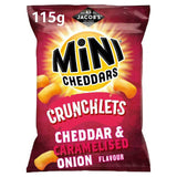 Jacob's Mini Cheddars Crunchlets Cheddar & Caramelised Onion Flavour 115g Sharing crisps Sainsburys   