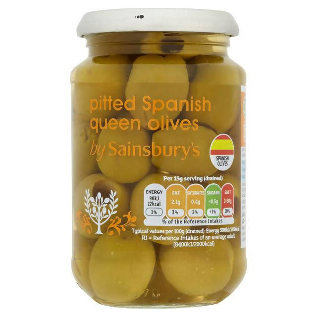 Sainsbury's Pitted Queen Olives 350g (160g*) - McGrocer