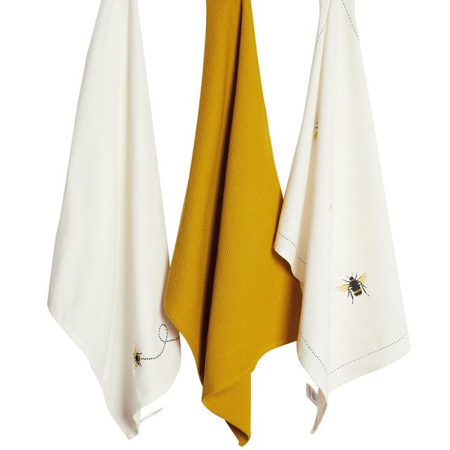 Set of 2 Pure Cotton Bee Towels, M&S Collection