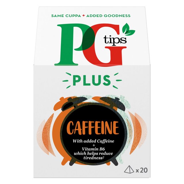 PG Tips Plus Caffeine Black Tea with added caffeine + vitamin B6 Tea Bags