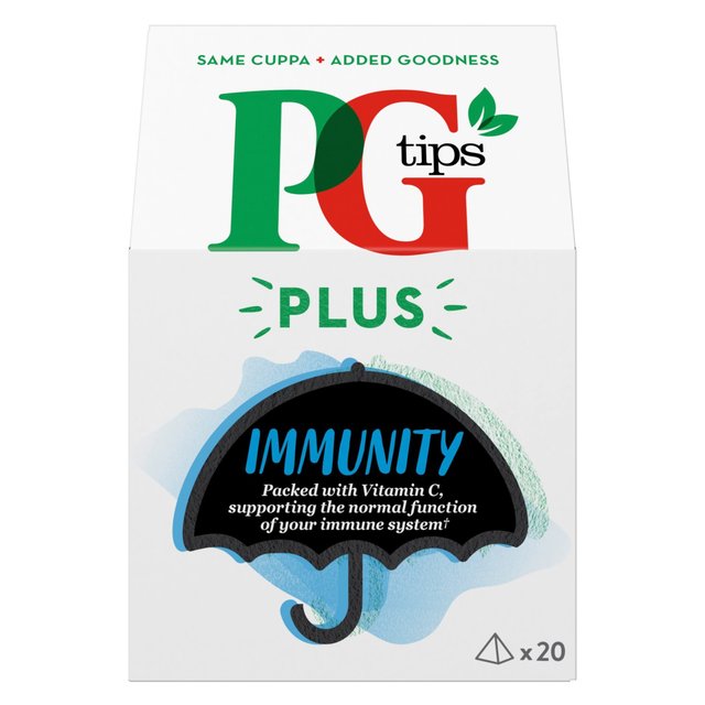 PG Tips Plus Immunity Black Tea with added vitamin C Pyramid Tea Bags