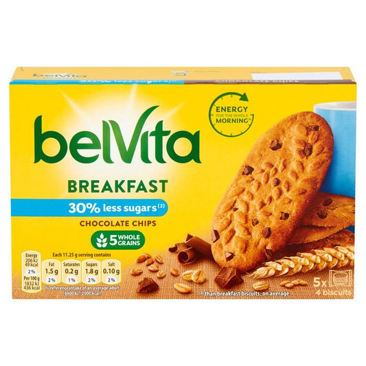 Belvita 30% Less Sugar Chocolate Chips Breakfast Biscuits Biscuits, Crackers & Bread M&S Title  