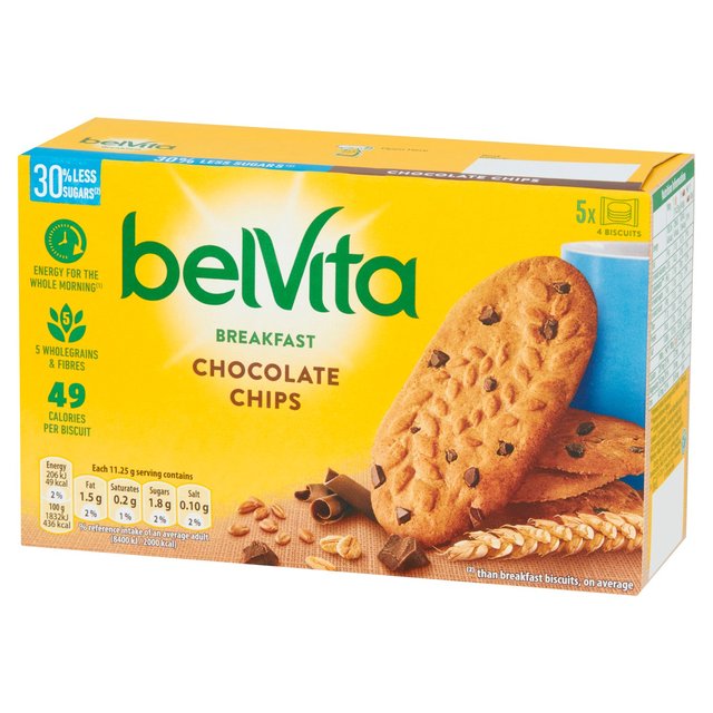 Belvita 30% Less Sugar Chocolate Chips Breakfast Biscuits Biscuits, Crackers & Bread M&S   