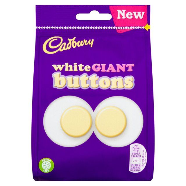 Cadbury White Chocolate Giant Buttons Bag Food Cupboard M&S Default Title  