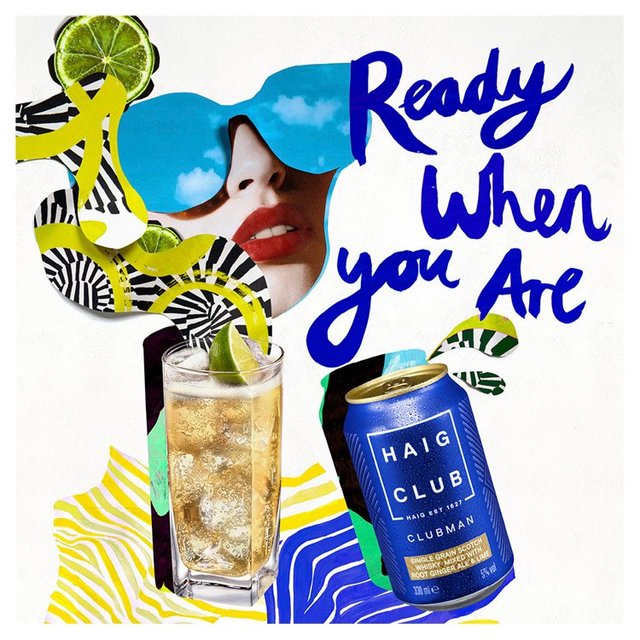 Haig Club Clubman Ginger Ale & Lime Ready to Drink BEER, WINE & SPIRITS M&S   