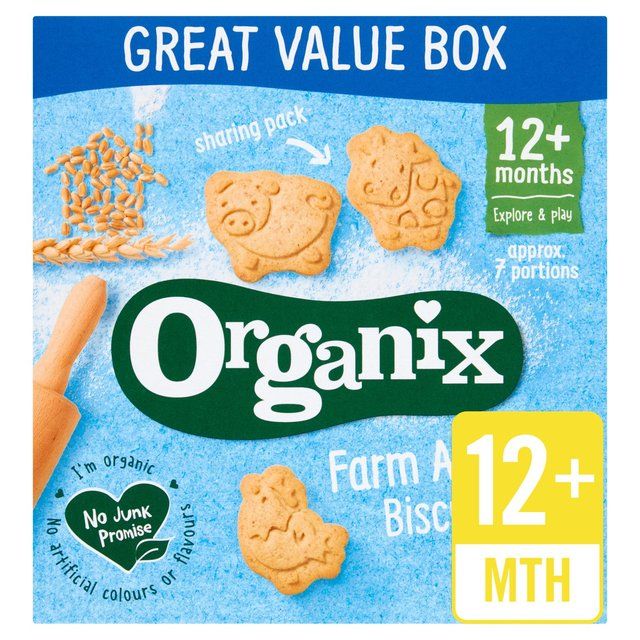 Organix Farm Animal Biscuits, 12 mths Value Box Food Cupboard M&S   