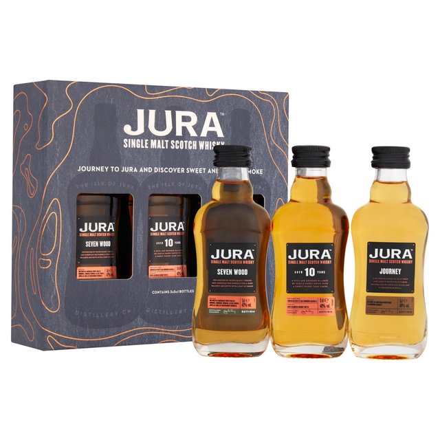 Jura, Journey, 10YO and Seven Wood Single Malt Whisky Gift Pack Liqueurs and Spirits M&S   