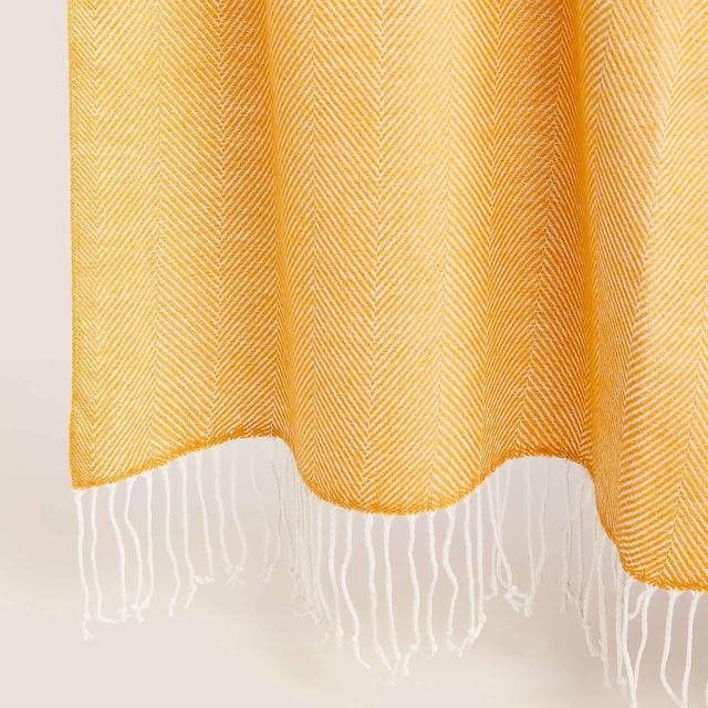 M&S Herringbone Throw, Ochre General Household M&S   