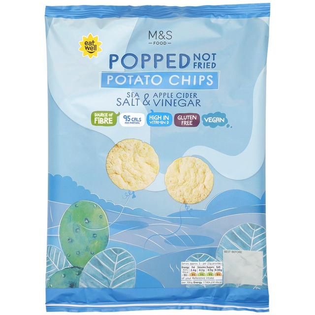 M&S Sea Salt & Apple Cider Vinegar Popped Potato Chips Food Cupboard M&S Default Title  