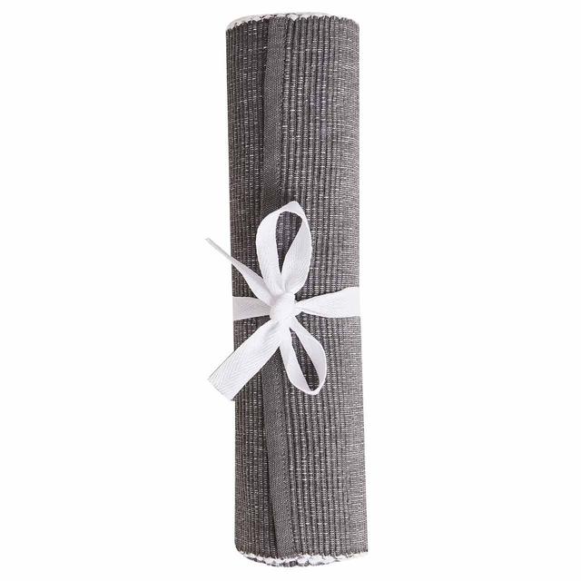 M&S Ribbed Woven Table Runner, Grey