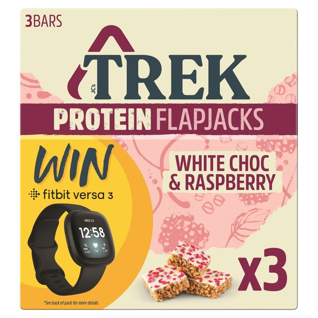 TREK White Chocolate & Raspberry Protein Flapjacks