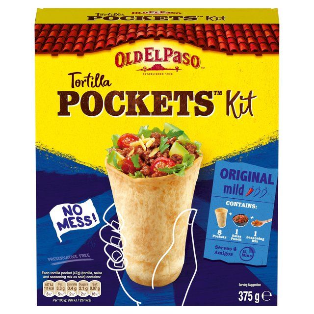 Old El Paso Mexican Mild Tortilla Pockets Kit WORLD FOODS M&S   