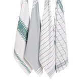 M&S Set of 4 Antibacterial Striped Tea Towels, Green Tableware & Kitchen Accessories M&S   