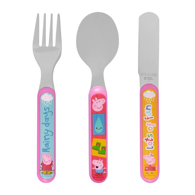 Peppa Pig Perfect Day 3 Piece Metal Cutlery Set Perfumes, Aftershaves & Gift Sets M&S   