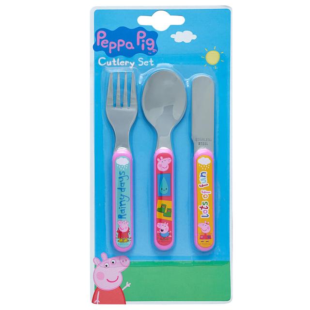 Peppa Pig Perfect Day 3 Piece Metal Cutlery Set Perfumes, Aftershaves & Gift Sets M&S   