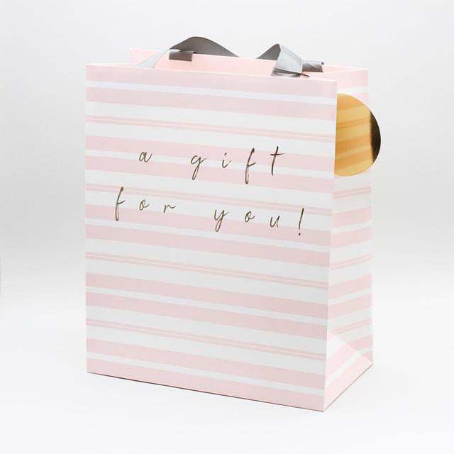 Pink Stripe Giftbag, Card Set & Tissue Bundle Perfumes, Aftershaves & Gift Sets M&S   