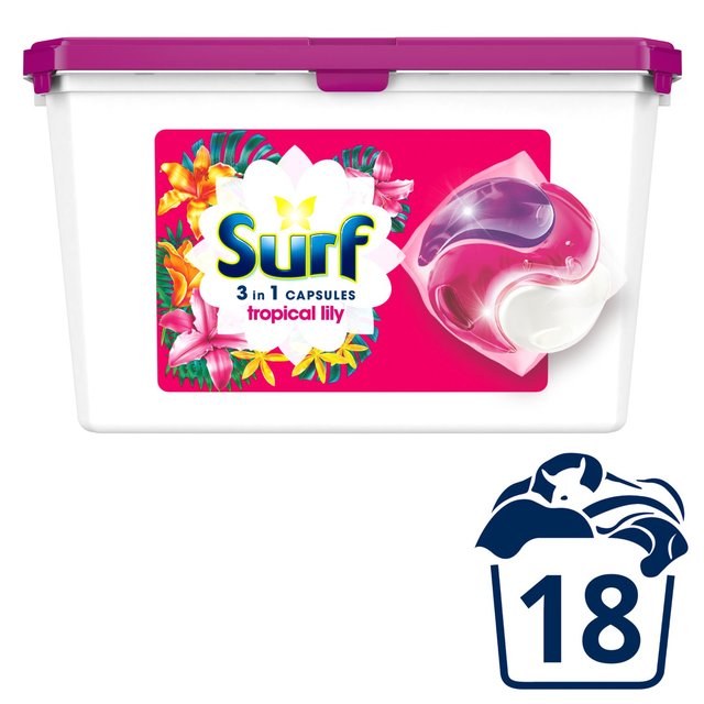 Surf 3-in-1 Tropical Lily & Ylang-Ylang Washing Capsules 18 Washes