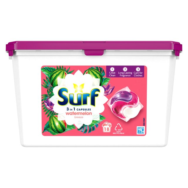 Surf 3-in-1 Watermelon Breeze Washing Capsules 18 Washes