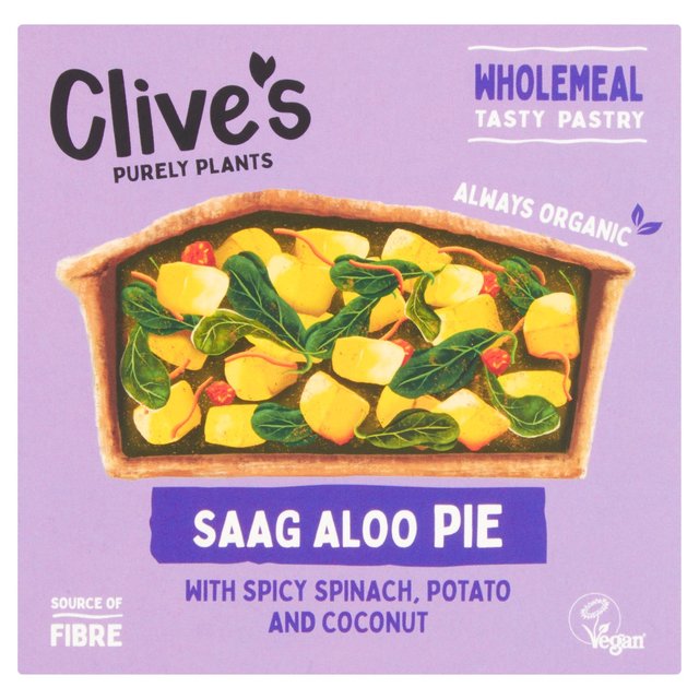 Clive's Organic Wholewheat Saag Aloo Curry Pie Free from M&S   