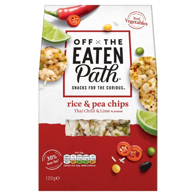 Off The Eaten Path Thai Chilli & Lime Rice & Pea Chips Crisps, Nuts & Snacking Fruit M&S   