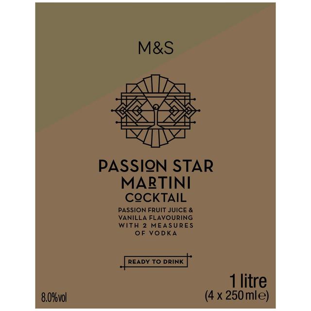 M&S Passionfruit Martini Cocktail   4 x 250ml