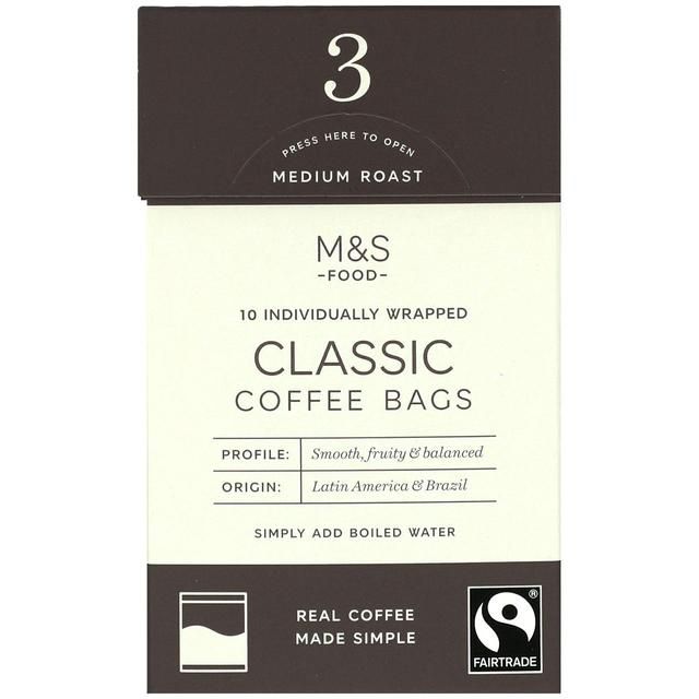 M&S 10 Individually Wrapped Coffee Bags Food Cupboard M&S Default Title  