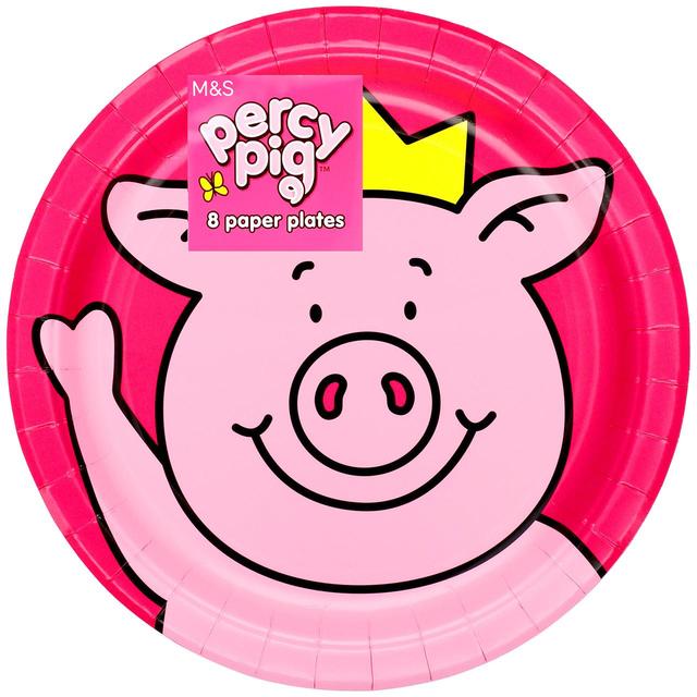 M&S Percy Pig 8 Paper Plates Tableware & Kitchen Accessories M&S   