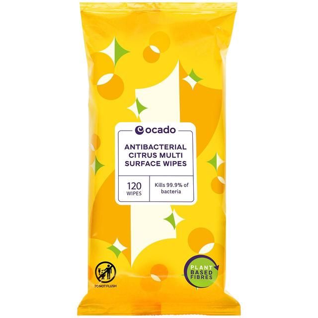 Ocado Antibacterial Multi Surface Citrus Wipes Accessories & Cleaning M&S   