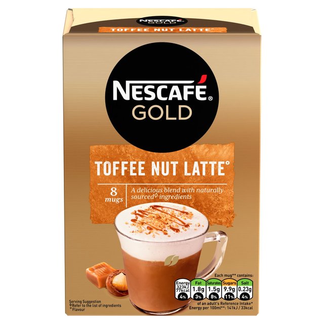 Nescafe Gold Toffee Nut Latte Sachets Food Cupboard M&S Default Title  