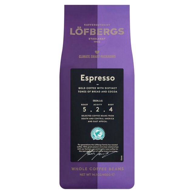 Lofbergs Espresso RFA Dark Roast Whole Coffee Bean Tea M&S   